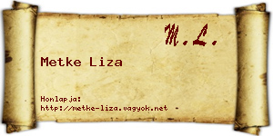 Metke Liza névjegykártya